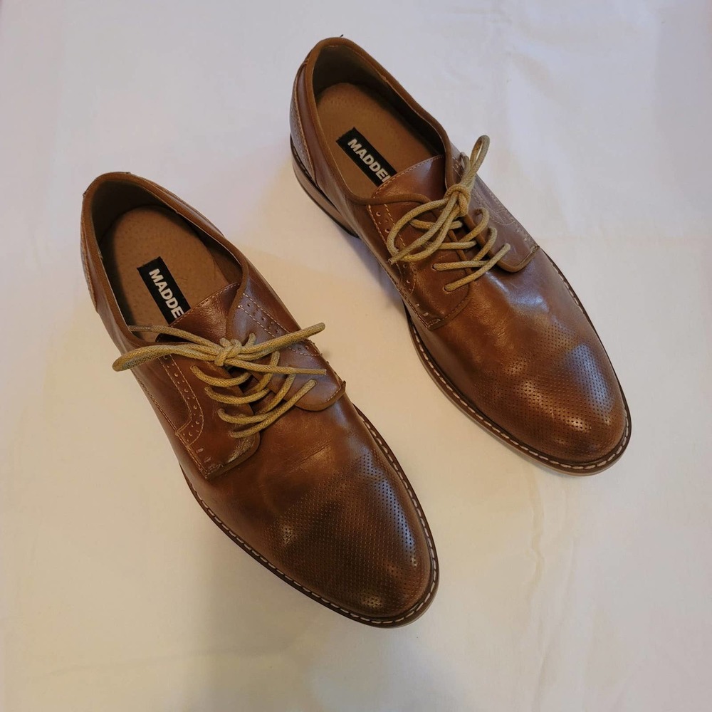 MADDEN Men's Wingtip Oxfords Tan Size 10.5